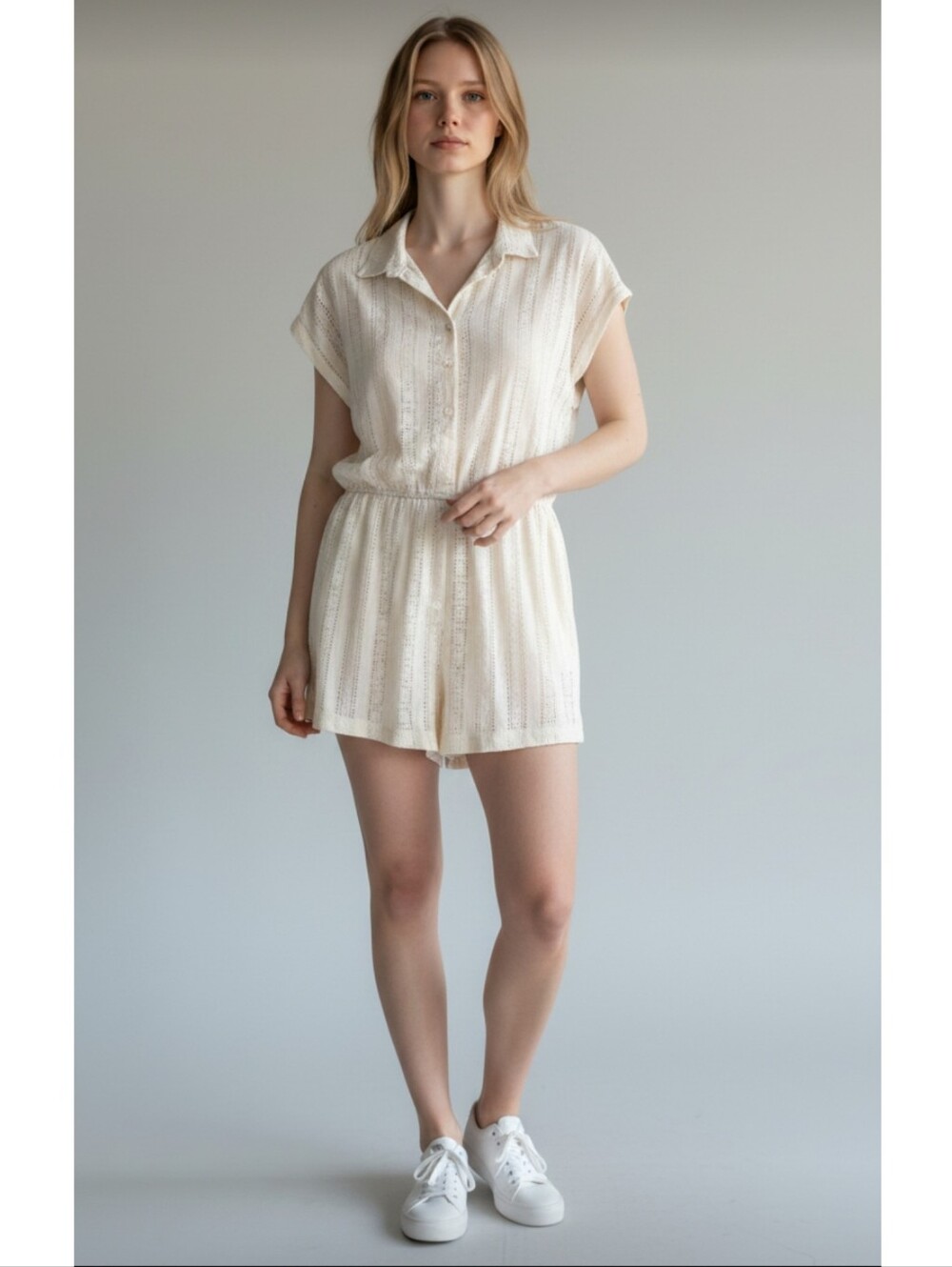 NWT Cupshe Eyelet Tassel Tie Romper Cover-up Size M
